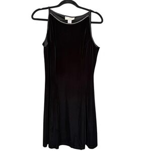 Vintage Jessica McClintock Dress Womens 9/10 Black Velvet Rhinestone Party 90s